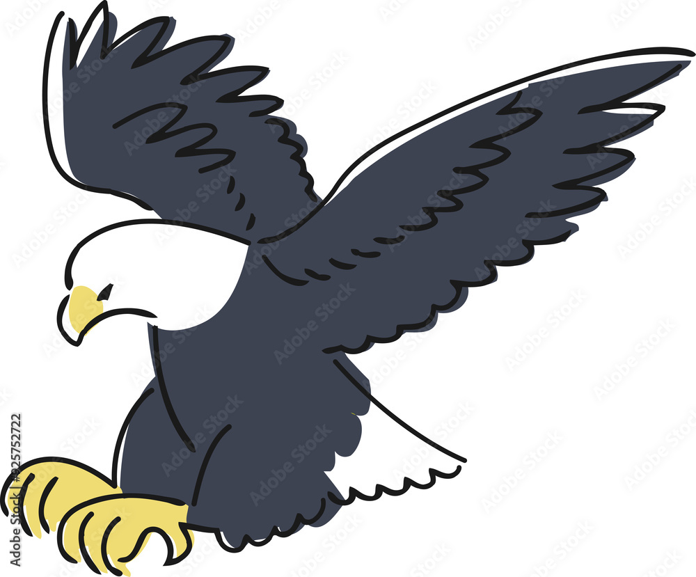 Obraz premium 手描きのハクトウワシのイラスト