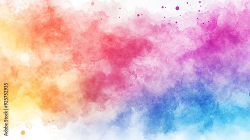 Enchanting Watercolored Background with Marbled Grunge and Vibrant Ink Textures on White Paper