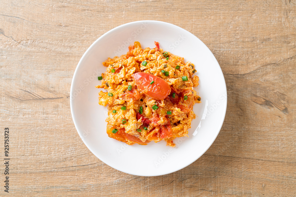 Stir-fried tomatoes with egg or Scrambled eggs with tomatoes