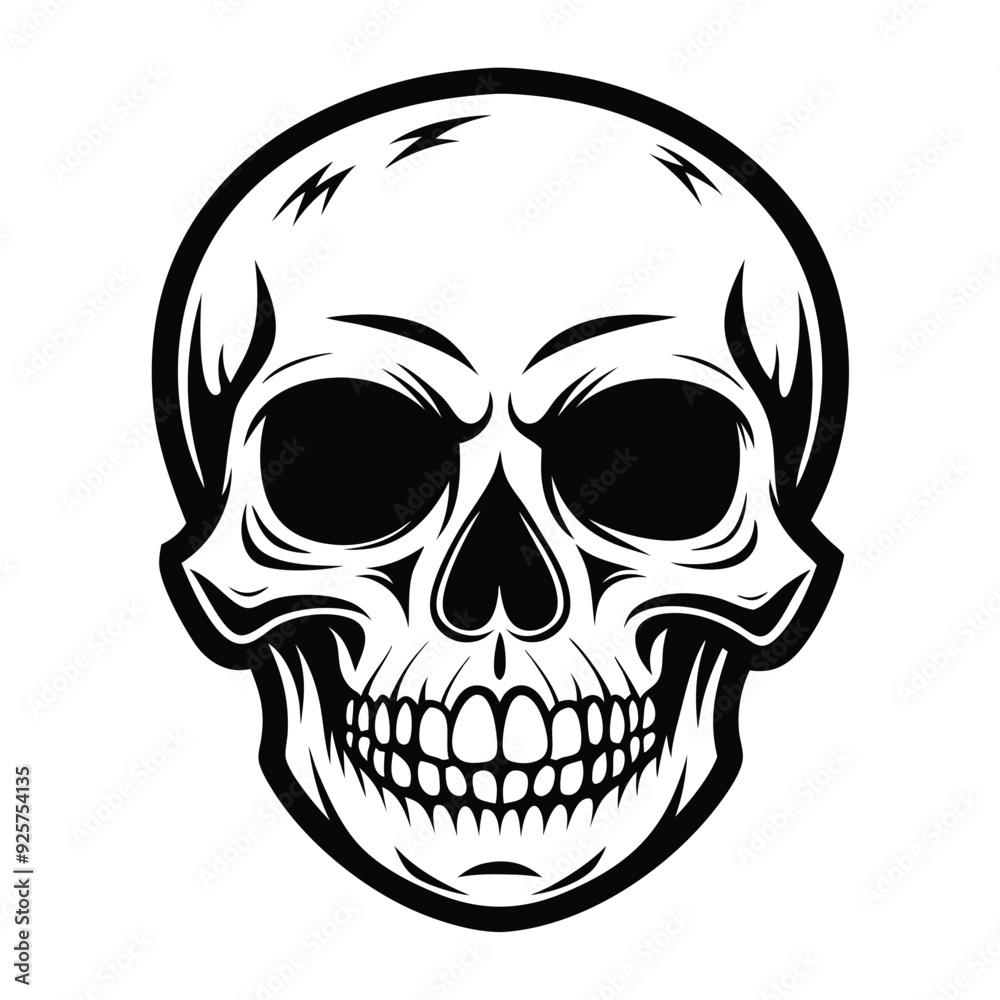 Skull Tattoo Vector Art Illustration. Generative AI Skull Tattoo Vector Art Illustration. Generative AI