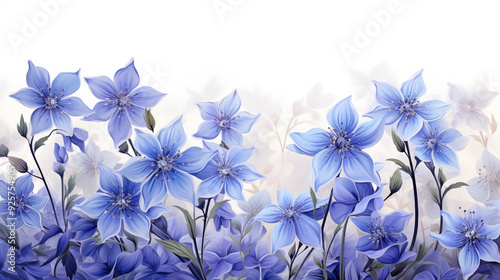 Borage Flowers illustration with white background ~ Created using Generative AI