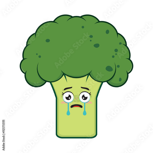 broccoli scared face cartoon cute