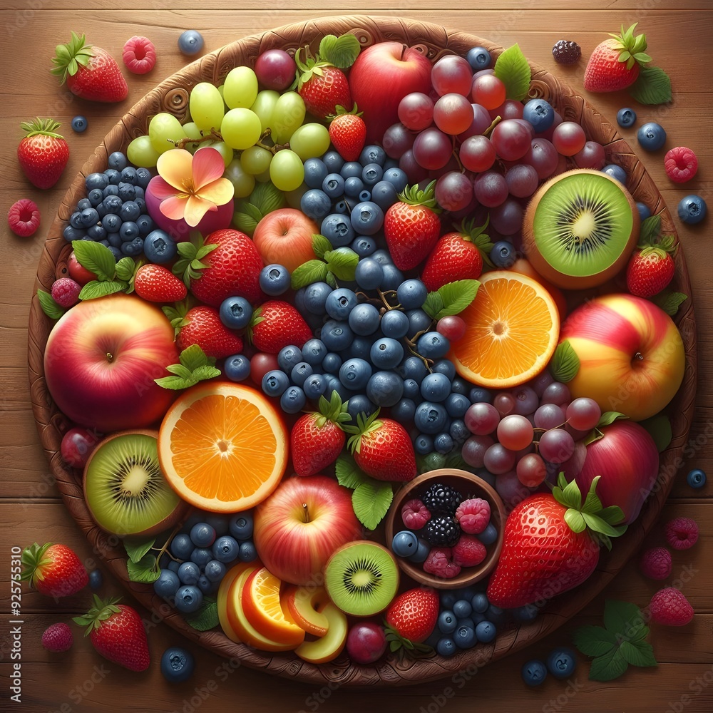 custom made wallpaper toronto digitalFresh Fruit Platter with Blueberries, Grapes, and Kiwi