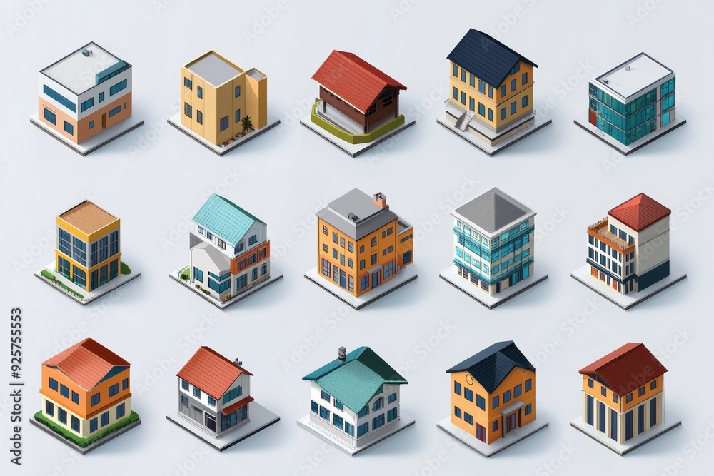 many different svg buildings icons in the same style many different svg buildings icons in the same style
