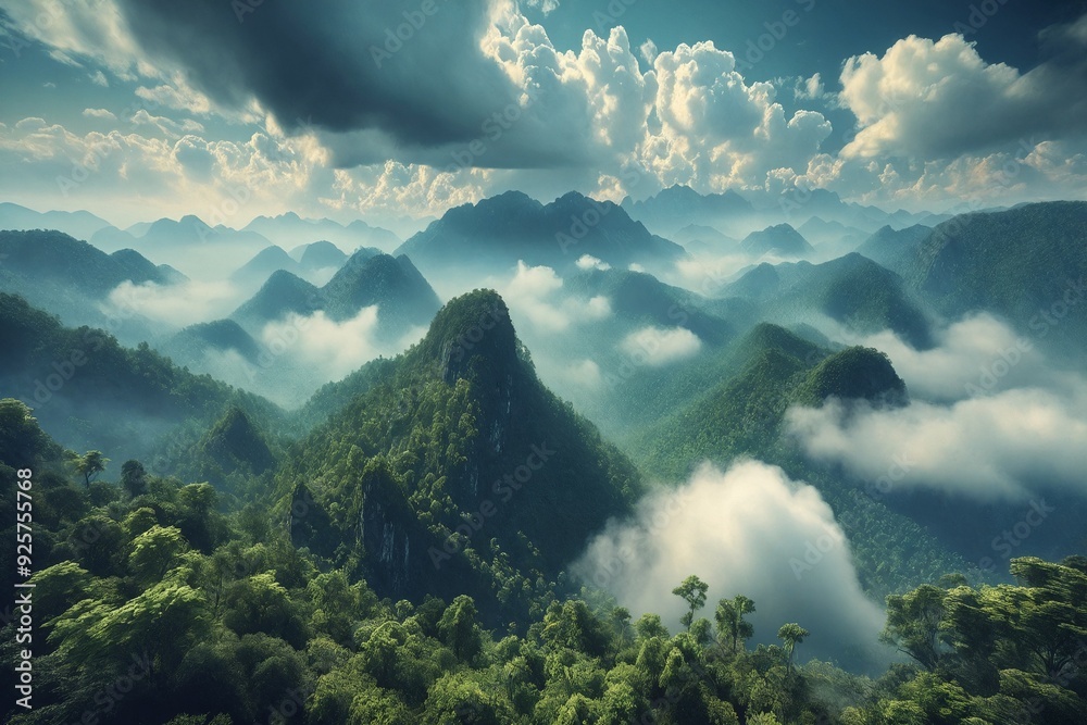 Misty Mountain Landscape Misty Mountain Landscape