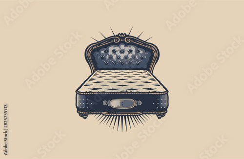 Mattress logo vector icon illustration style