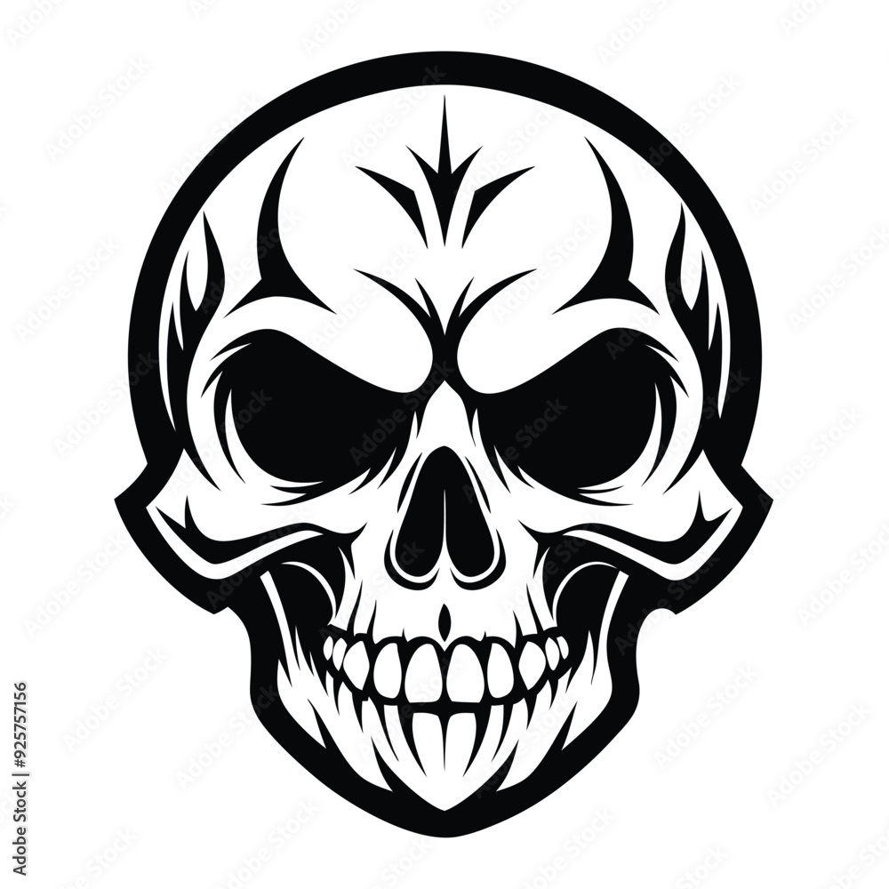 Skull Tattoo Vector Art Illustration. Generative AI Skull Tattoo Vector Art Illustration. Generative AI