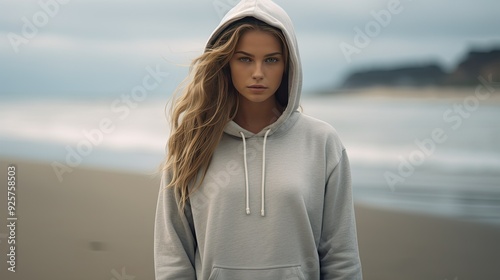 potret of a women on the beach photo