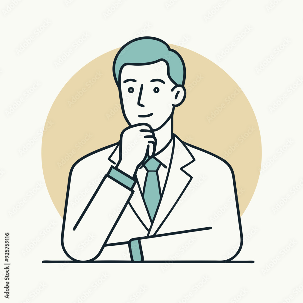 Professional Business man icon vector art illustration
