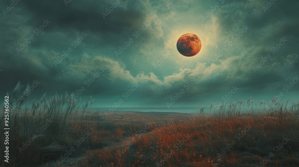 Eclipse of the Moon: Surreal Digital Landscape Artwork Eclipse of the Moon: Surreal Digital Landscape Artwork