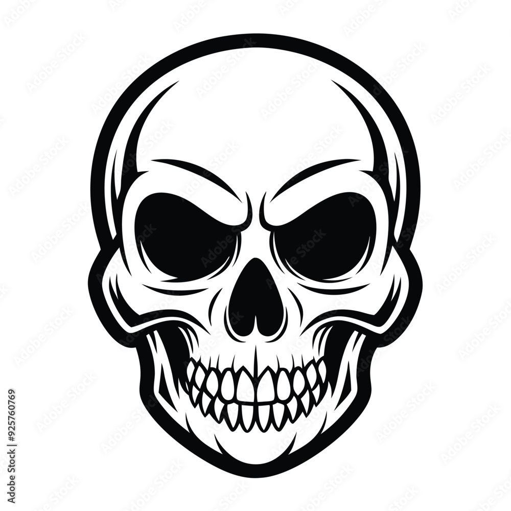 Fototapeta premium Skull Tattoo Vector Art Illustration. Generative AI