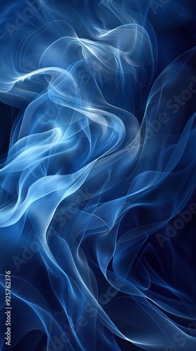 Smoke cloud painting with dark blue background and wisps of light blue smoke on a clear night sky