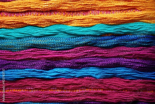 Vibrant Threads. Latin Tapestry. Colorful Woven Textile Background