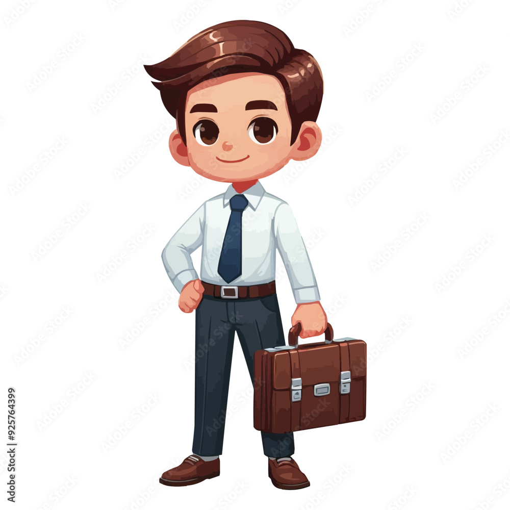 Cartoon businessman holding a briefcase vector Cartoon businessman holding a briefcase vector