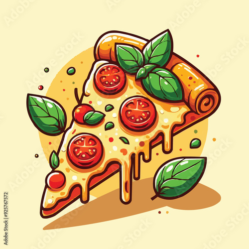 vector illustration of a pizza