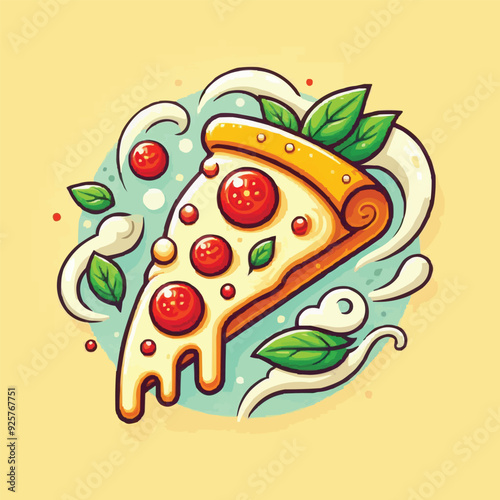 vector illustration of a pizza