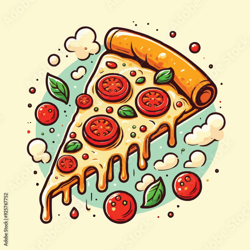 vector illustration of a pizza