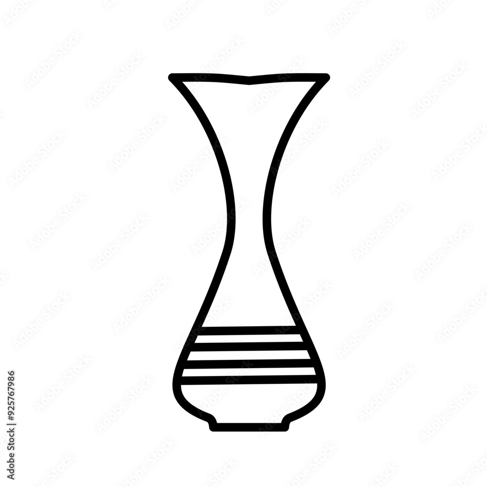Vase Icon. Line art style design isolated on white background Vase Icon. Line art style design isolated on white background