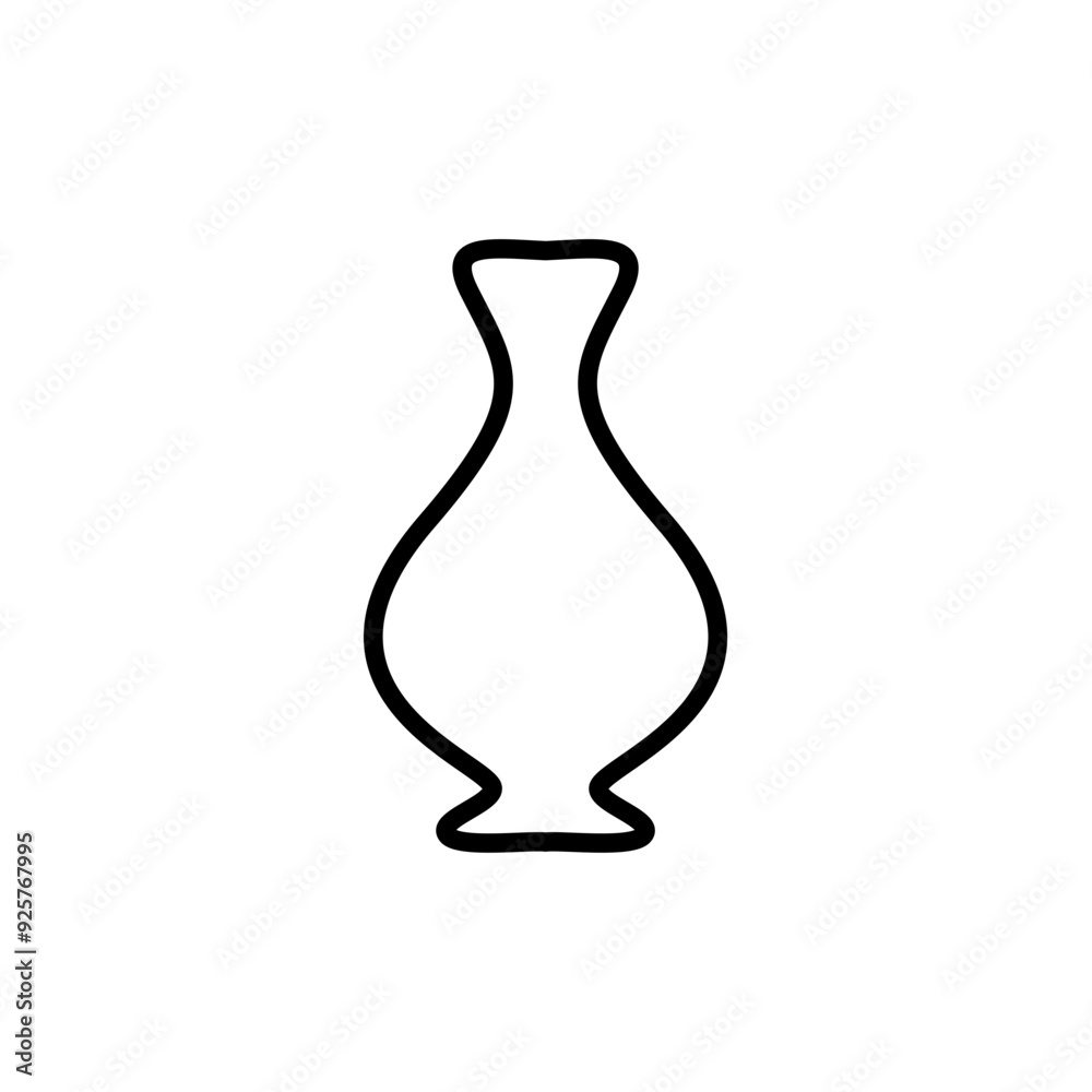 Vase Icon. Line art style design isolated on white background Vase Icon. Line art style design isolated on white background
