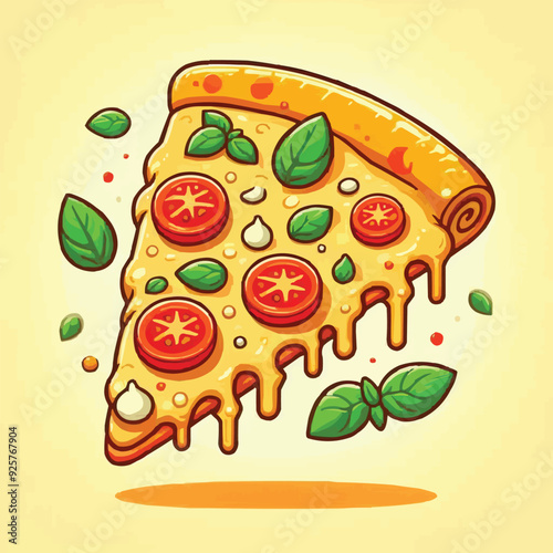 vector illustration of a pizza