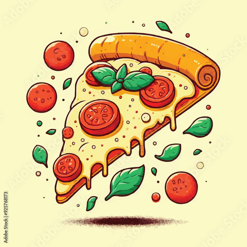 vector illustration of a pizza