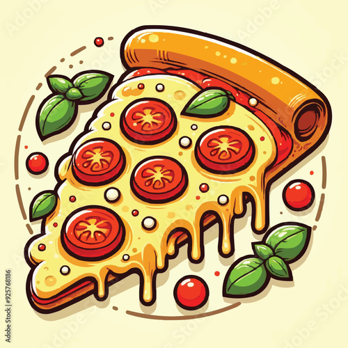vector illustration of a pizza