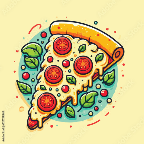 vector illustration of a pizza