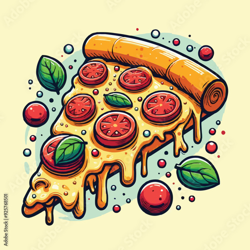 vector illustration of a pizza
