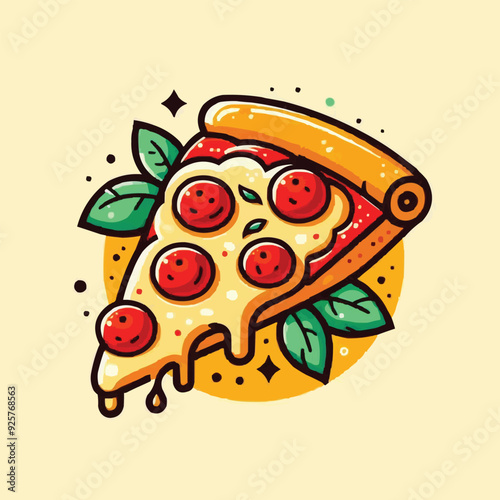 vector illustration of a pizza