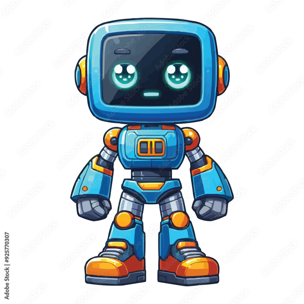 Fototapeta premium handsome robot character front facing idle pose