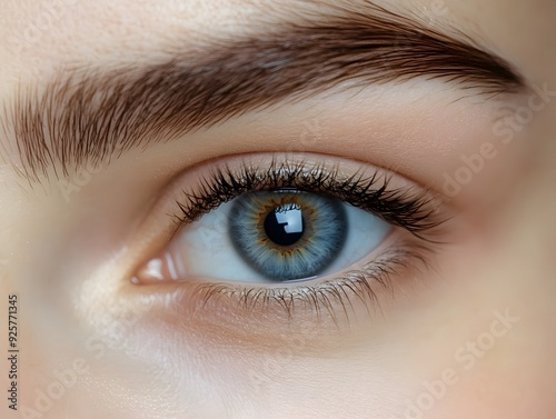 extreme close up of human eye brow