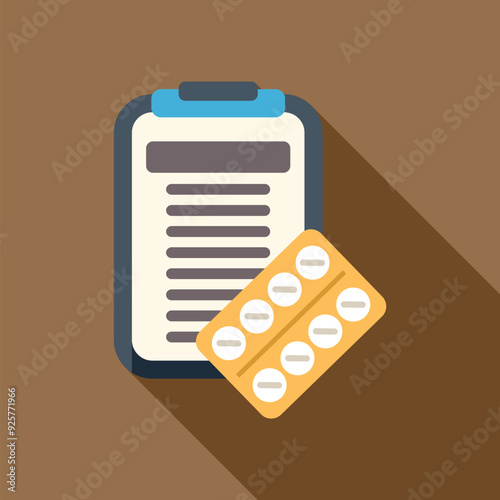 Medical prescription form with blister pack of pills describing treatment regimen