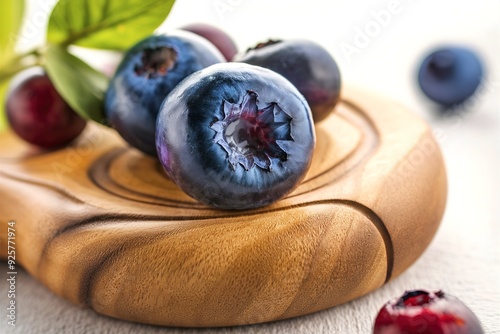 fresh blueberry on wooden board, fresh berries