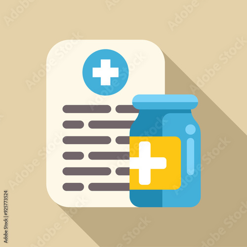 Medical prescription form with drugs illustrating the healthcare and pharmaceutical industry