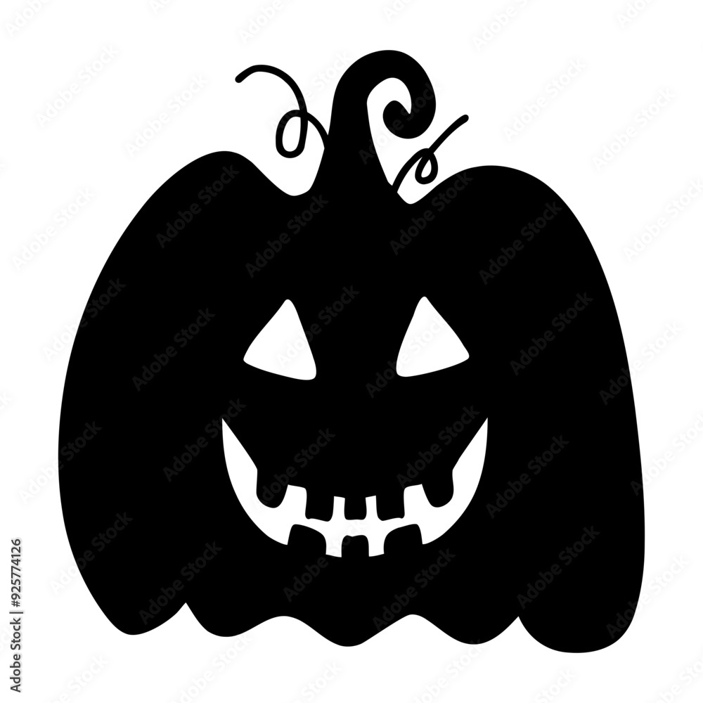 Halloween decoration elements in doodle hand-drawn graphic illustration on transparent background. Black silhouette style. Halloween decoration elements in doodle hand-drawn graphic illustration on transparent background. Black silhouette style.