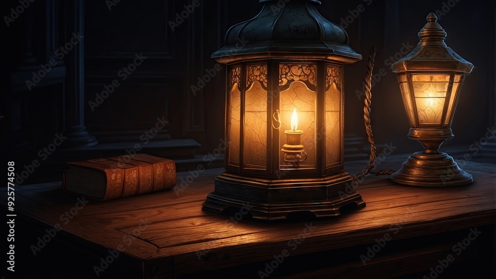 Close-up Of A Lamp Inside A House. The Bulb Is On And Generating Light Close-up Of A Lamp Inside A House. The Bulb Is On And Generating Light
