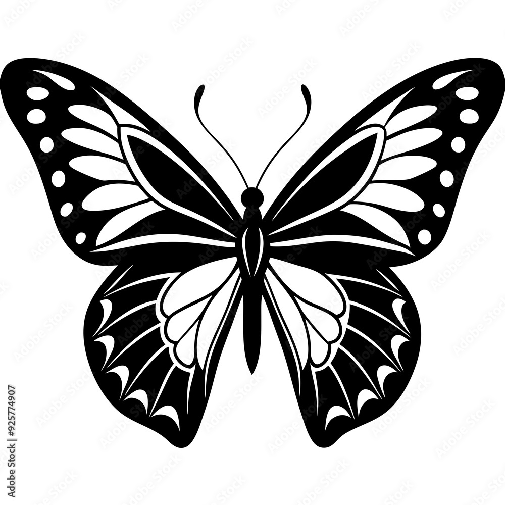 Butterfly isolated on white, butterfly vector illustration, animal vector art, butterfly silhouette, butterfly vector icon, butterfly line art, eps