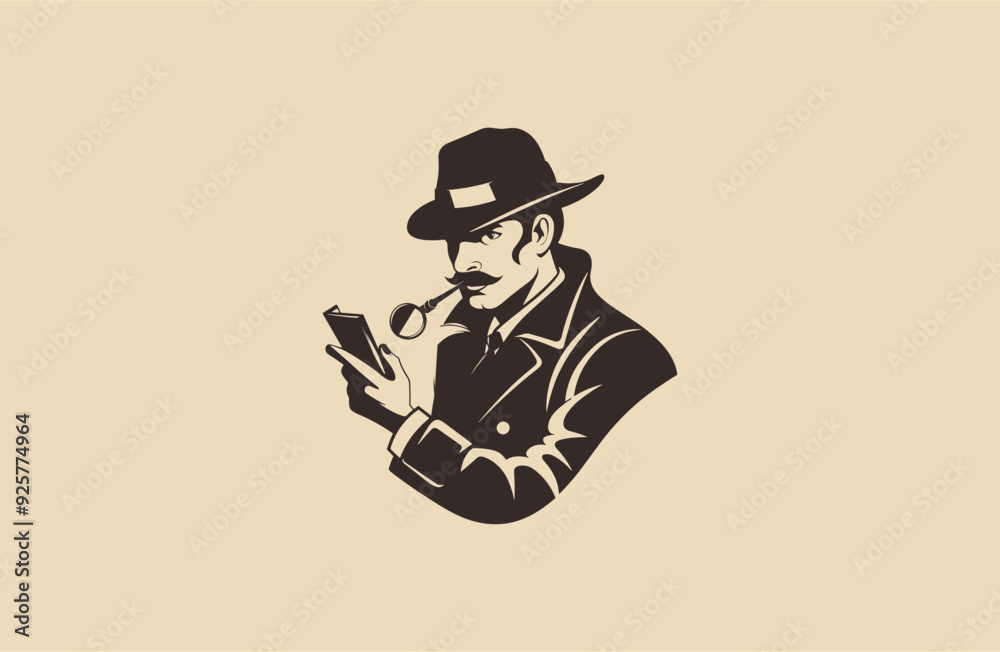 Man Detective logo vector icon illustration style Man Detective logo vector icon illustration style