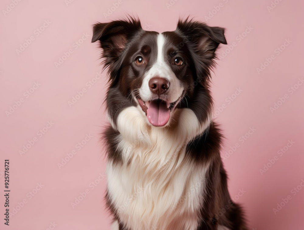 Portrait of a Happy Brown and White Border Collie Dog Portrait of a Happy Brown and White Border Collie Dog