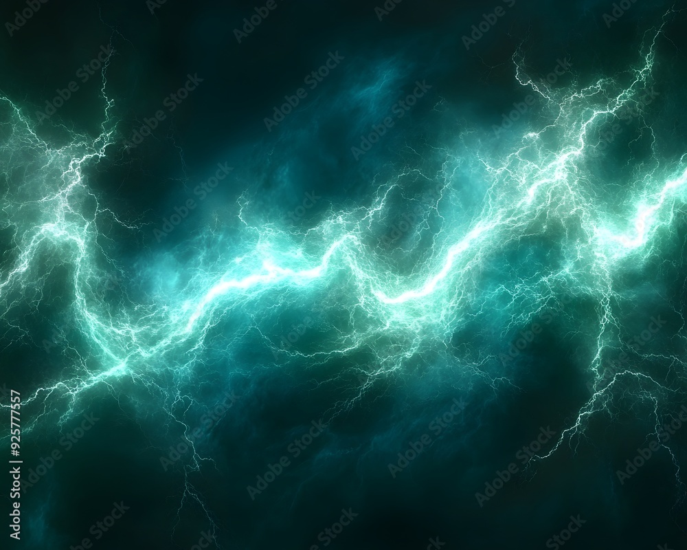 Abstract Background with Teal and White Lightning Bolts Abstract Background with Teal and White Lightning Bolts