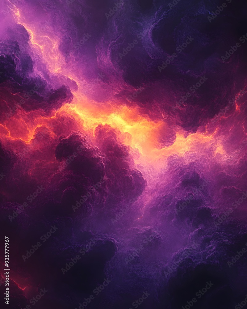 Fototapeta premium Abstract Background with Purple and Orange Clouds