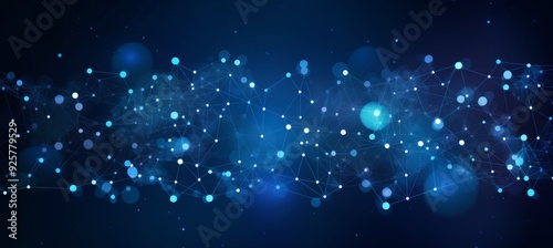 Wallpaper Mural Abstract digital blue background with a glowing global network and internet connections on a dark blue backdrop, a technology concept.  Torontodigital.ca