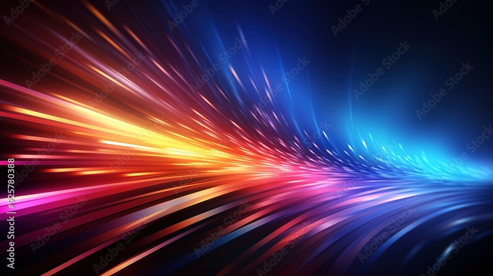 Abstract background with glowing lines in red, orange, and blue. Abstract background with glowing lines in red, orange, and blue.
