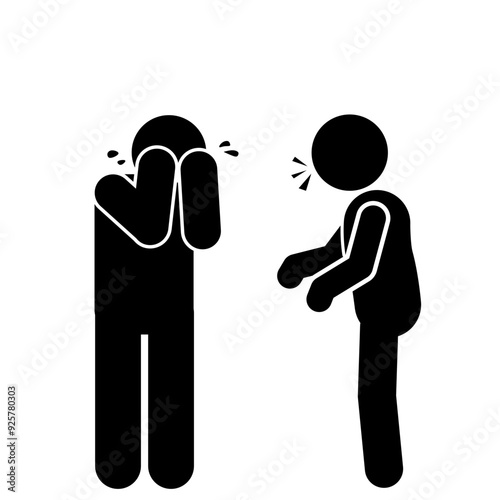 illustration of a crying stick figure icon