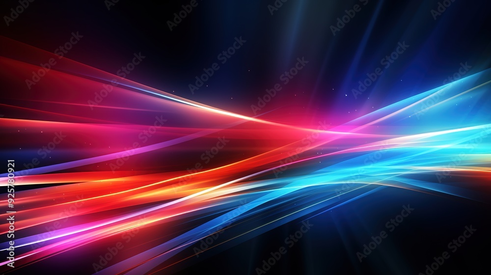 Abstract background with glowing red and blue lines. Abstract background with glowing red and blue lines.