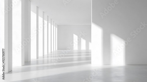 Pure White Interior Room or Hall Ideal for Photoshoot Background.
