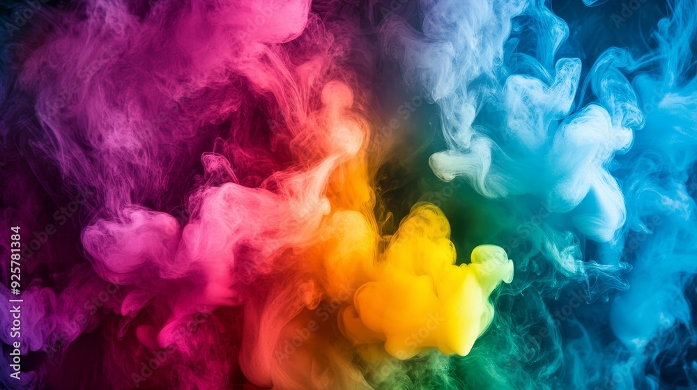 Colorful Smoke Effect: Dynamic Flow of Vibrant Ink Colors Drops in Abstract Art Creation Colorful Smoke Effect: Dynamic Flow of Vibrant Ink Colors Drops in Abstract Art Creation