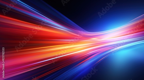 Abstract background with red, orange, and blue streaks of light.