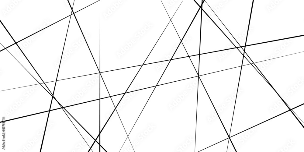 Obraz premium Abstract geometric pattern. Outline monochrome texture, Random chaotic lines. Abstract geometric pattern. image idea