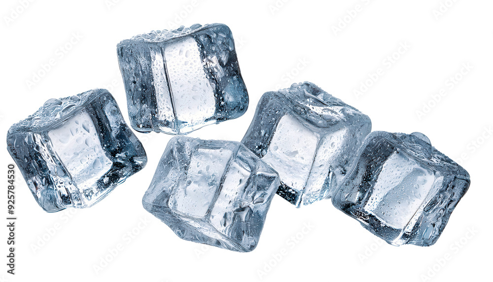 Obraz premium A bunch of ice float in the air isolated on transparent background